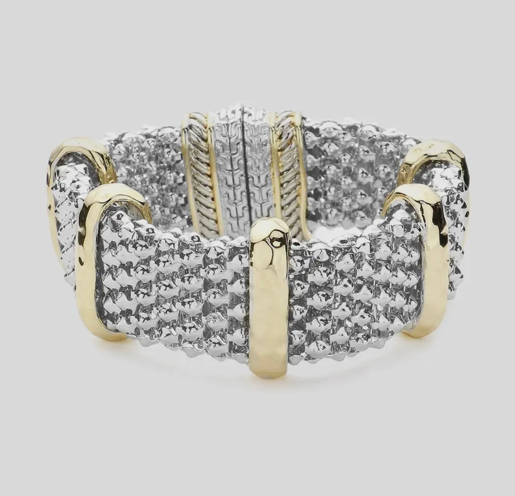 Metal Caviar Two Tone Bracelet