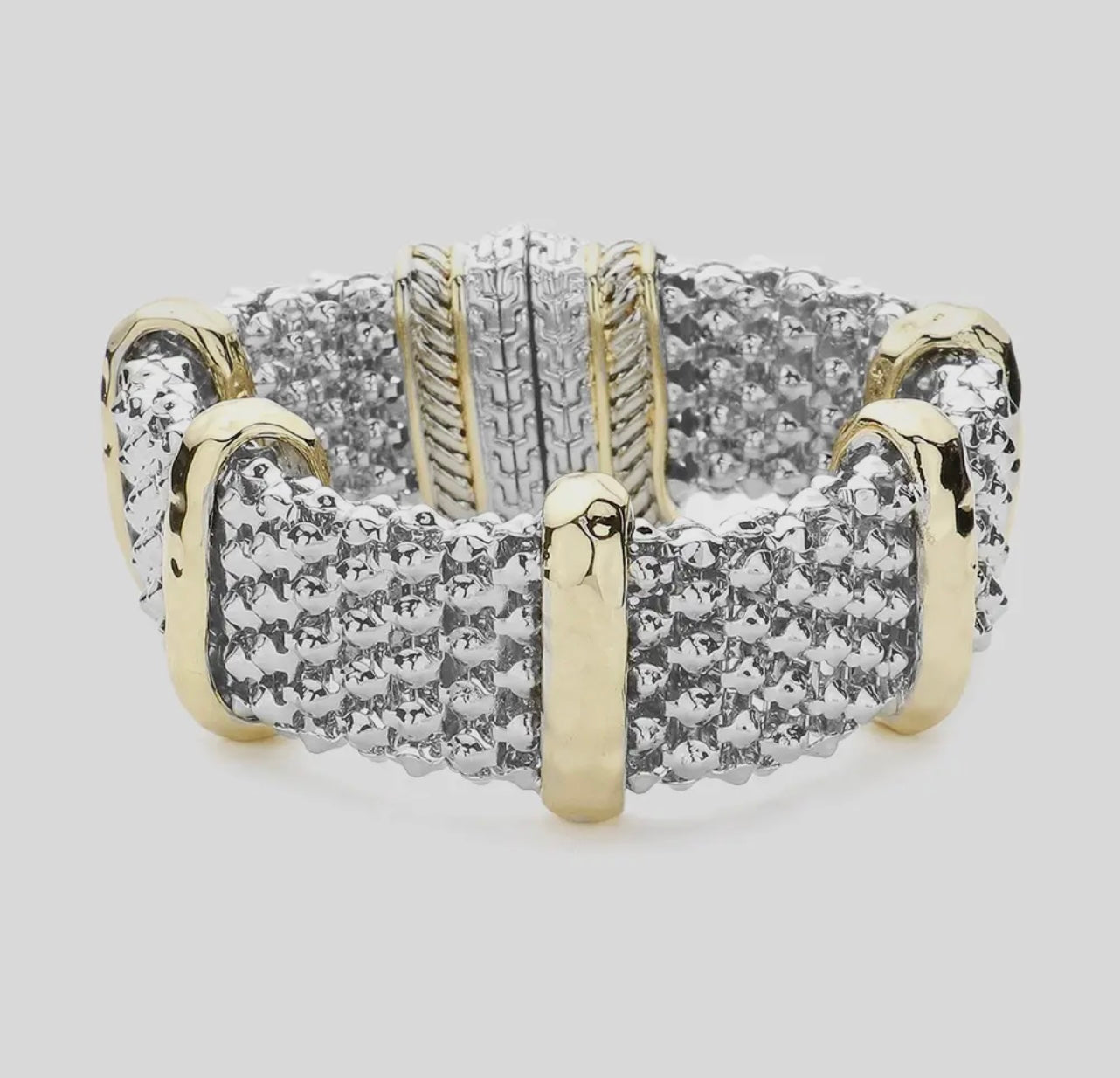 Metal Caviar Two Tone Bracelet