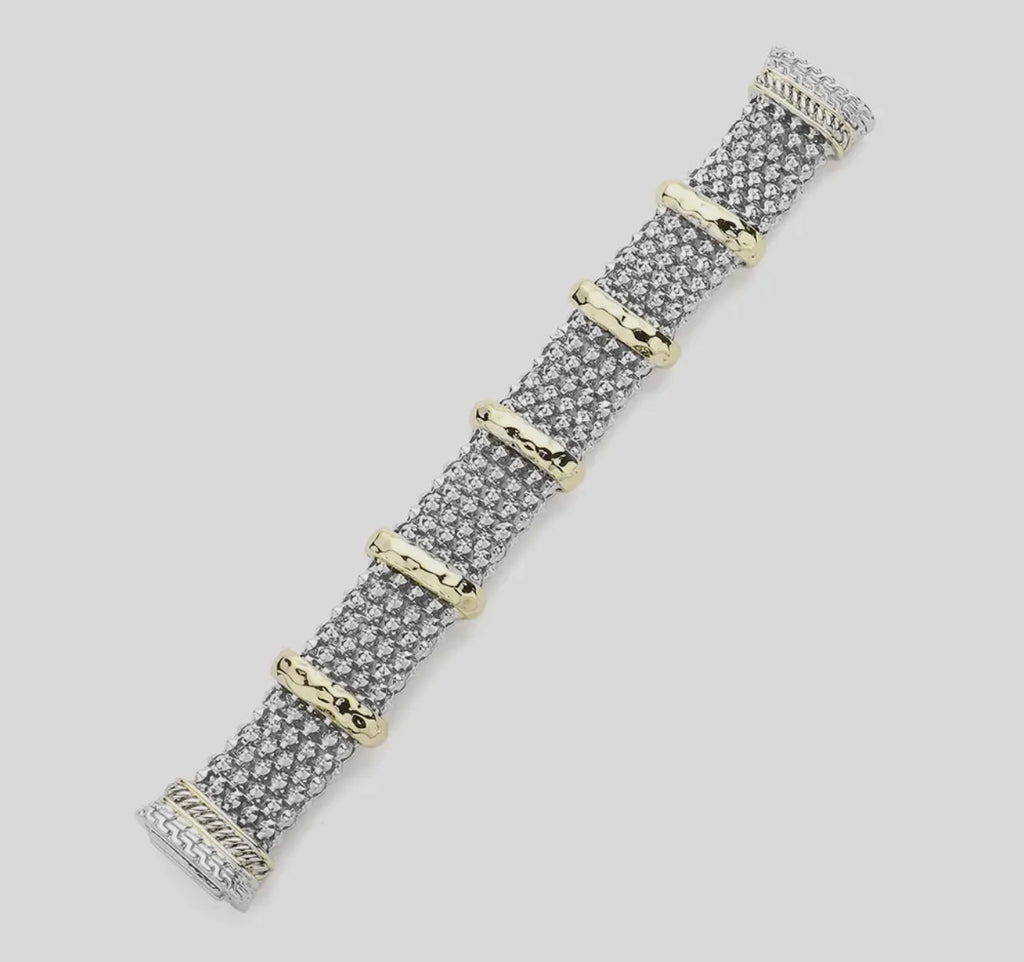 Metal Caviar Two Tone Bracelet