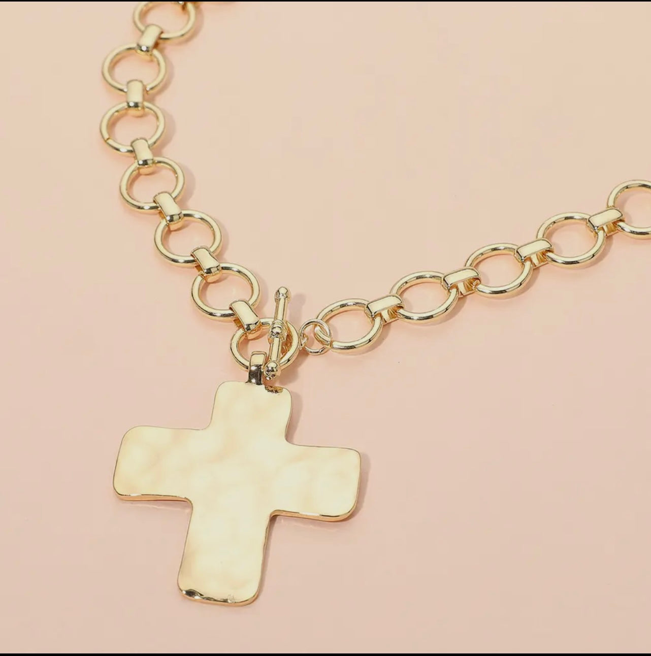 Hammered Cross Necklace