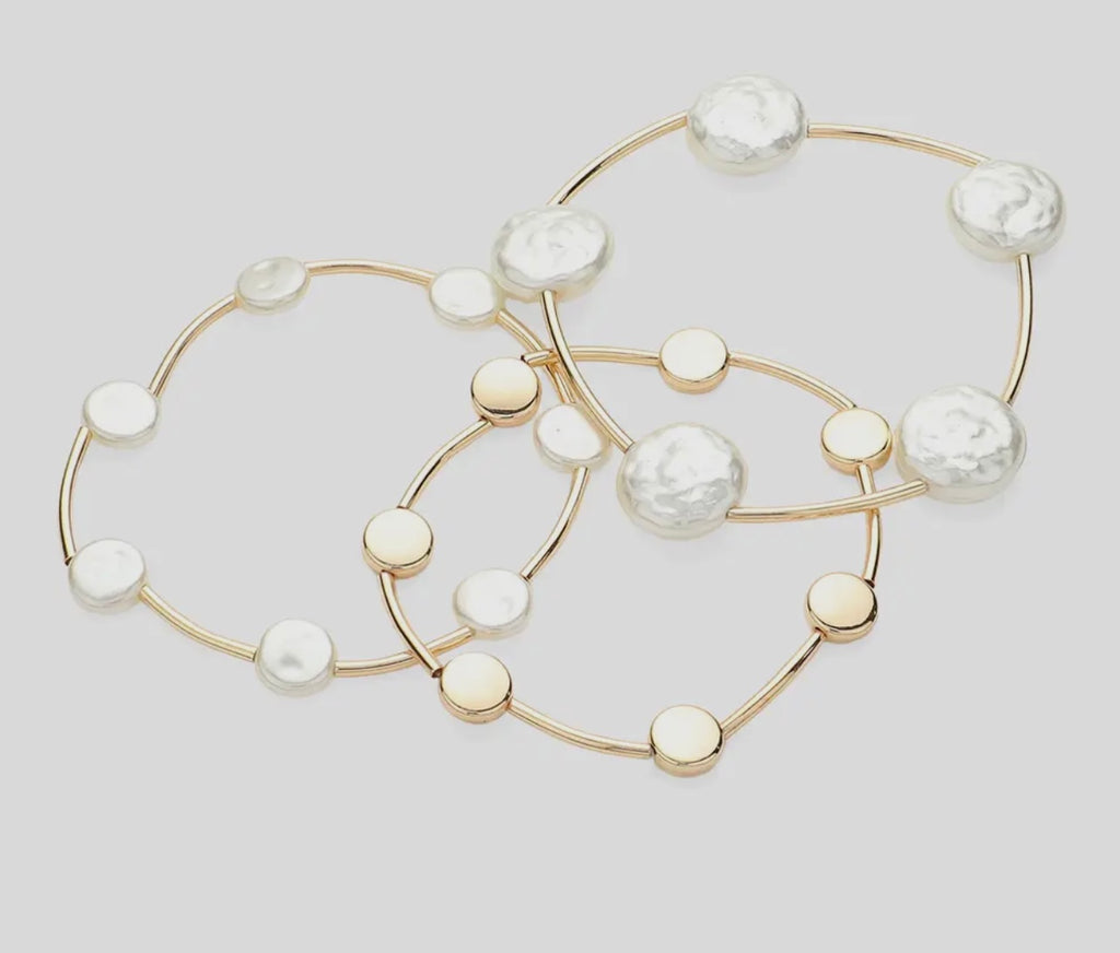 Neutral Pearl Bracelet Set