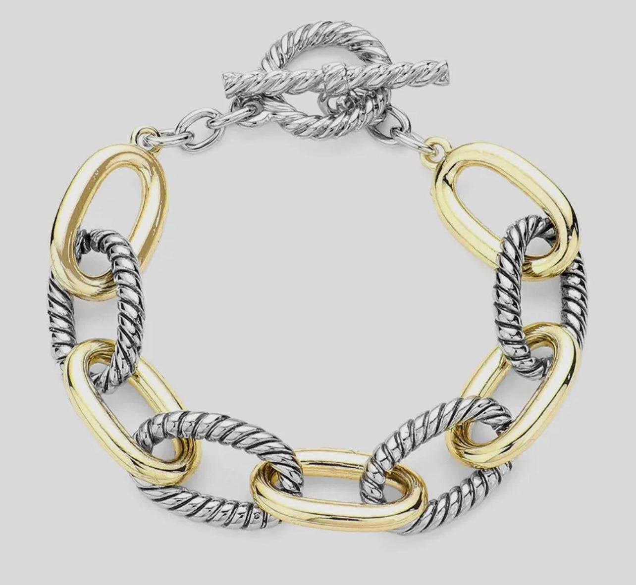 Two Tone Cable Link Bracelet